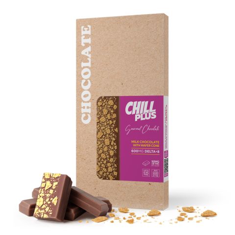 Delta 8 THC Milk Chocolate & Wafer Cone Bar - 600mg - Chill Plus - Thumbnail 2