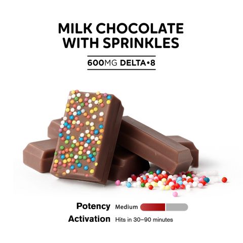 Delta 8 THC Milk Chocolate & Sprinkles Bar - 600mg - Chill Plus - Thumbnail 4