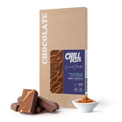 Delta 8 THC Milk Chocolate & Caramel Bar - 600mg - Chill Plus - Thumbnail 2