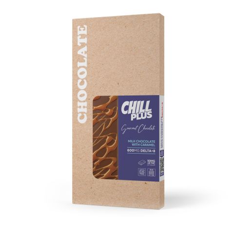 Delta 8 THC Milk Chocolate & Caramel Bar - 600mg - Chill Plus - Thumbnail 3