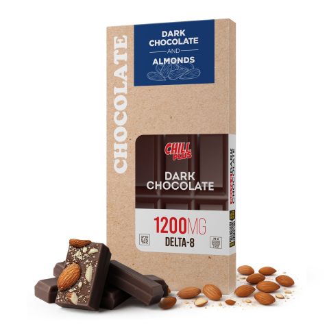 Delta 8 THC Dark Chocolate & Almond Bar - 1,200mg - Chill Plus - Thumbnail 2