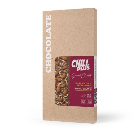 Delta 8 THC Milk Chocolate & Almonds Bar - 600mg - Chill Plus - Thumbnail 3