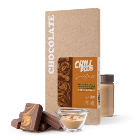 Delta 8 THC Milk Chocolate & Peanut Butter Bar - 600mg - Chill Plus - Thumbnail 2