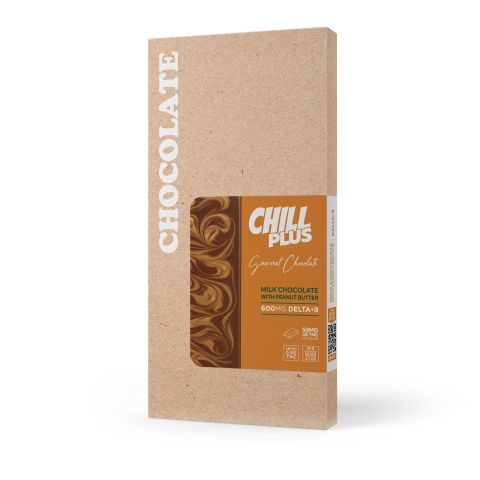 Delta 8 THC Milk Chocolate & Peanut Butter Bar - 600mg - Chill Plus - Thumbnail 3