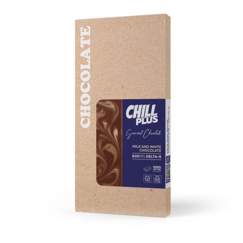 Delta 8 THC Milk & White Chocolate Bar - 600mg - Chill Plus - Thumbnail 3