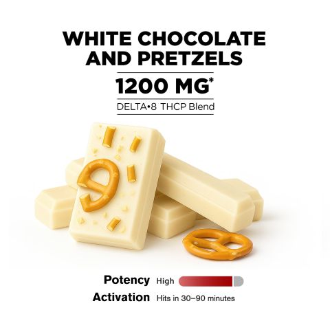 Delta 8 THC White Chocolate & Pretzels Bar - 1,200mg - Chill Plus - Thumbnail 4