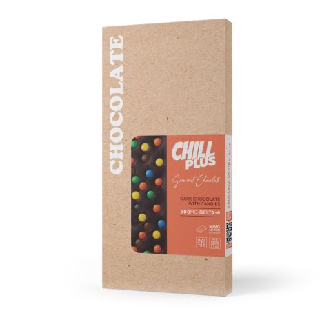Delta 8 THC Dark Chocolate & Candies Bar - 600mg - Chill Plus - Thumbnail 3