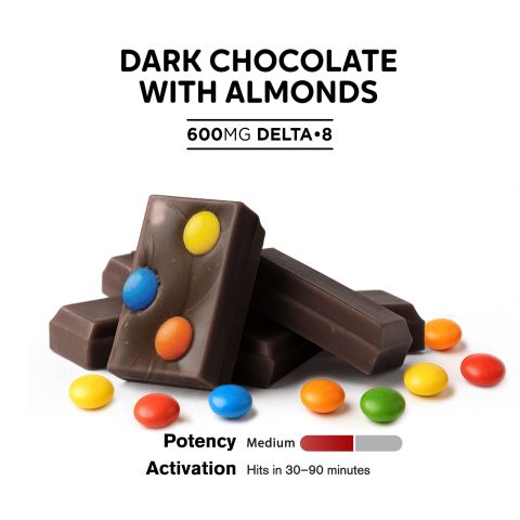 Delta 8 THC Dark Chocolate & Candies Bar - 600mg - Chill Plus - Thumbnail 4