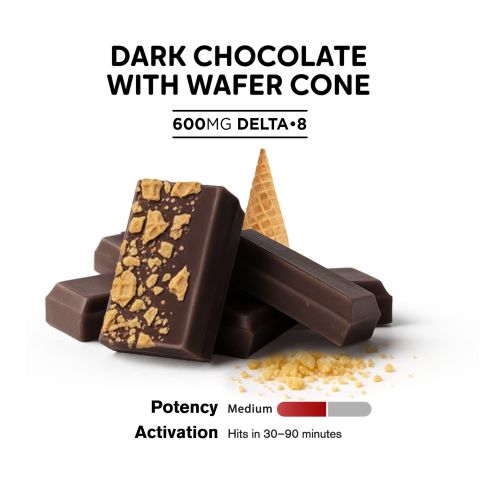 Delta 8 THC Dark Chocolate & Wafer Cones Bar - 600mg - Chill Plus - Thumbnail 4