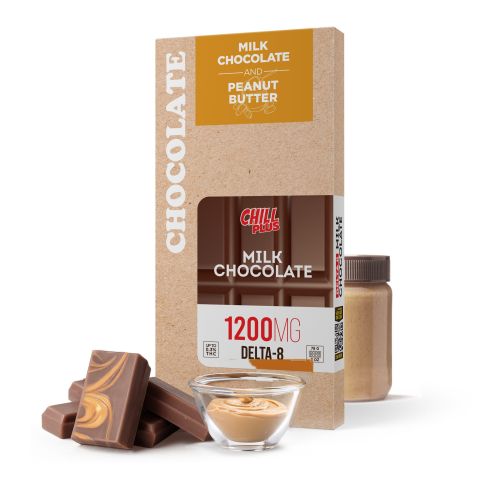 Delta 8 THC Milk Chocolate & Peanut Butter Bar - 1,200mg - Chill Plus - Thumbnail 2