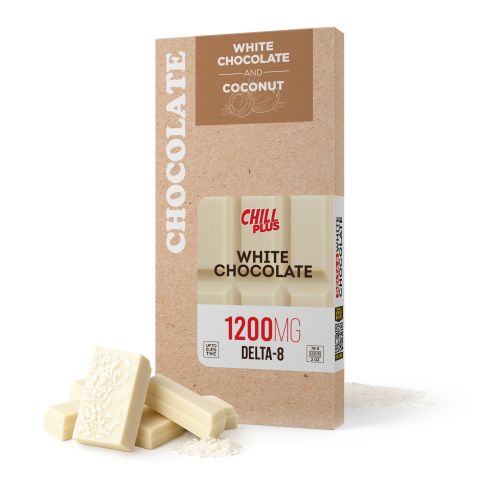 Delta 8 THC White Chocolate & Coconut Flakes Bar - 1,200mg - Chill Plus - Thumbnail 2