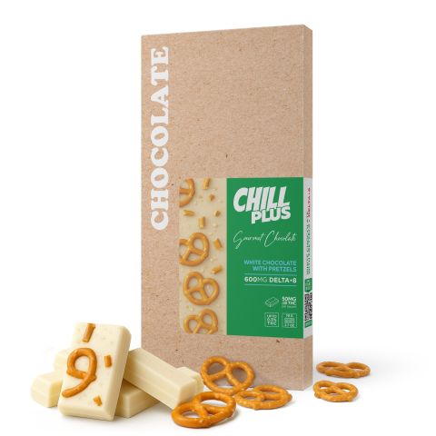 Delta 8 THC White Chocolate & Pretzels Bar - 600mg - Chill Plus - Thumbnail 2