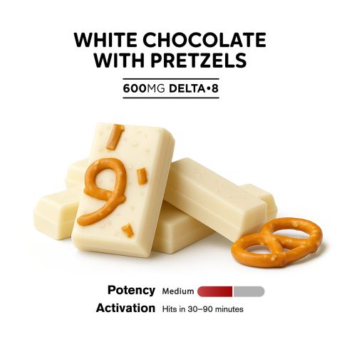 Delta 8 THC White Chocolate & Pretzels Bar - 600mg - Chill Plus - Thumbnail 4