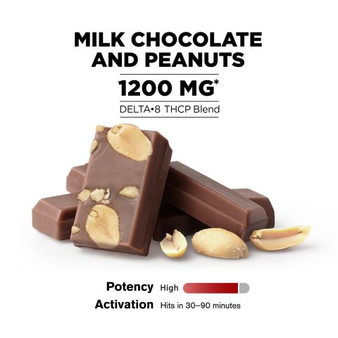 Delta 8 THC - Milk Chocolate & Peanuts Bar - 1,200mg - Chill Plus - Thumbnail 4