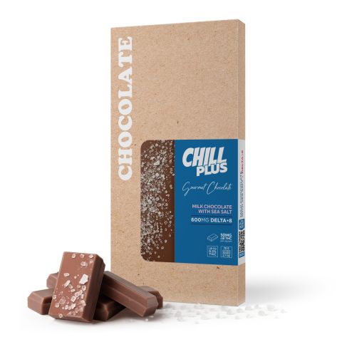Delta 8 THC Milk Chocolate & Sea Salt Bar - 600mg - Chill Plus - Thumbnail 2