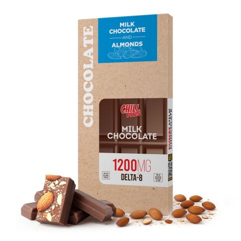 Delta 8 THC Milk Chocolate & Almonds Bar - 1,200mg - Chill Plus - Thumbnail 2
