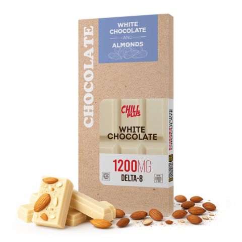Delta 8 THC White Chocolate & Almonds Bar - 1,200mg - Chill Plus - Thumbnail 8