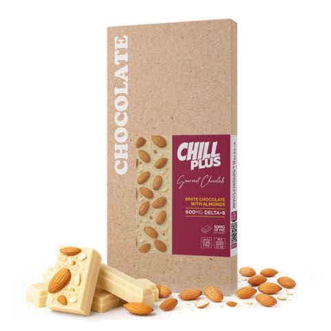 Delta 8 THC White Chocolate & Almonds Bar - 600mg - Chill Plus - Thumbnail 2