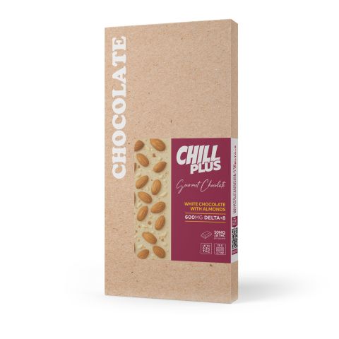 Delta 8 THC White Chocolate & Almonds Bar - 600mg - Chill Plus - Thumbnail 3
