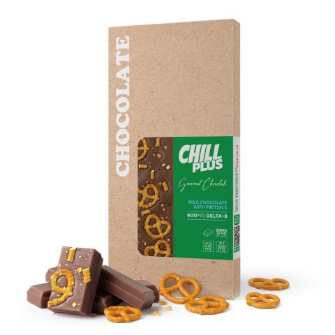 Delta 8 THC Milk Chocolate & Pretzels Bar - 600mg - Chill Plus - Thumbnail 2