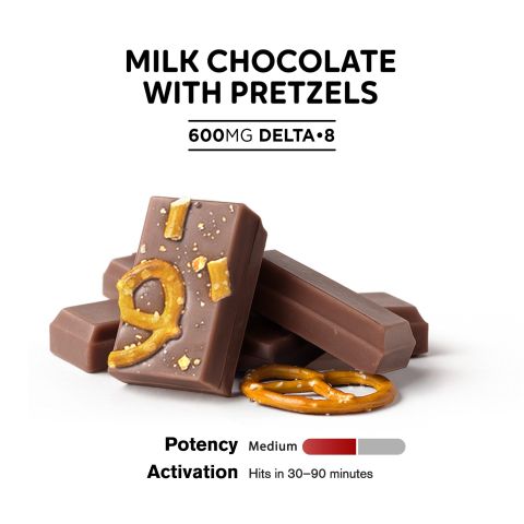 Delta 8 THC Milk Chocolate & Pretzels Bar - 600mg - Chill Plus - Thumbnail 4
