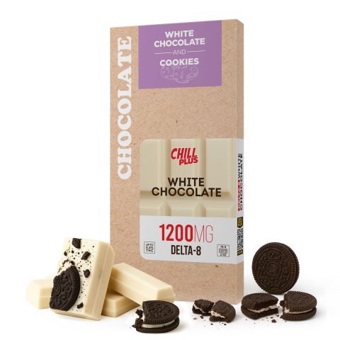 Delta 8 THC White Chocolate & Cookies Bar - 1,200mg - Chill Plus - Thumbnail 2