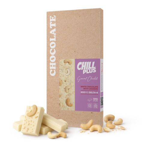 Delta 8 THC White Chocolate & Cashews Bar - 600mg - Chill Plus - Thumbnail 2