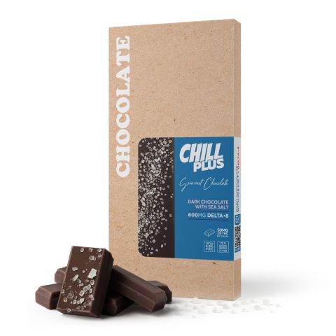 Delta 8 THC Dark Chocolate & Sea Salt Bar - 600mg - Chill Plus - Thumbnail 2
