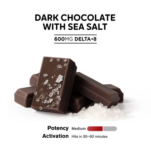 Delta 8 THC Dark Chocolate & Sea Salt Bar - 600mg - Chill Plus - Thumbnail 4