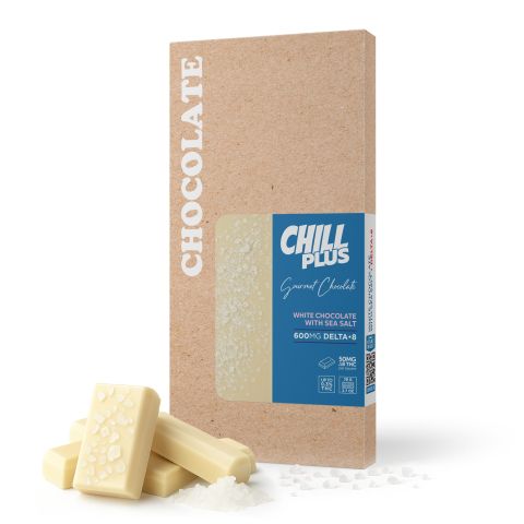 Delta 8 THC White Chocolate & Sea Salt Bar - 600mg - Chill Plus - Thumbnail 2