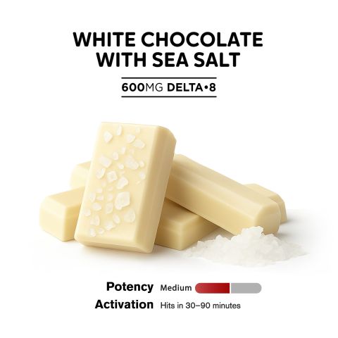 Delta 8 THC White Chocolate & Sea Salt Bar - 600mg - Chill Plus - Thumbnail 4