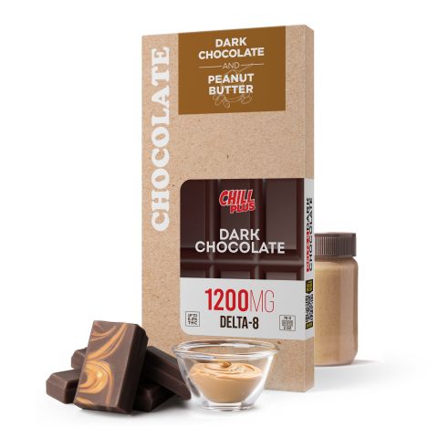 Delta 8 THC Dark Chocolate & Peanut Butter Bar - 1,200mg - Chill Plus - Thumbnail 2