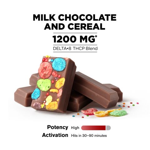 Delta 8 THC Milk Chocolate & Cereal Bar - 1,200mg - Chill Plus - Thumbnail 4