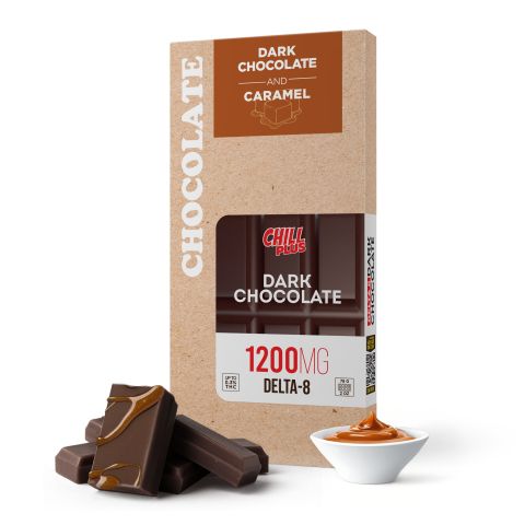 Delta 8 THC Dark Chocolate & Caramel Bar - 1,200mg - Chill Plus - Thumbnail 2
