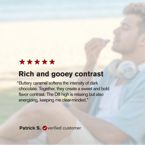 Delta 8 THC Dark Chocolate & Caramel Bar - 1,200mg - Chill Plus - Thumbnail 6