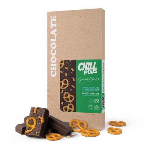 Delta 8 THC Dark Chocolate & Pretzels Bar - 600mg - Chill Plus - Thumbnail 2