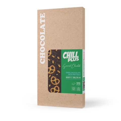 Delta 8 THC Dark Chocolate & Pretzels Bar - 600mg - Chill Plus - Thumbnail 3