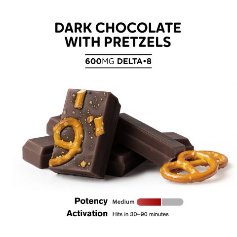 Delta 8 THC Dark Chocolate & Pretzels Bar - 600mg - Chill Plus - Thumbnail 4