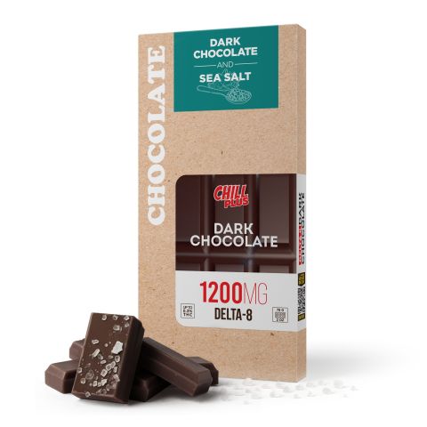 Delta 8 THC Dark Chocolate & Sea Salt Bar - 1,200mg - Chill Plus - Thumbnail 2