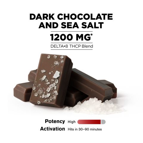 Delta 8 THC Dark Chocolate & Sea Salt Bar - 1,200mg - Chill Plus - Thumbnail 4