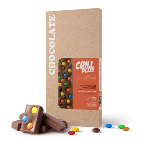 Delta 8 THC Milk Chocolate & Candies Bar - 600mg - Chill Plus - Thumbnail 2