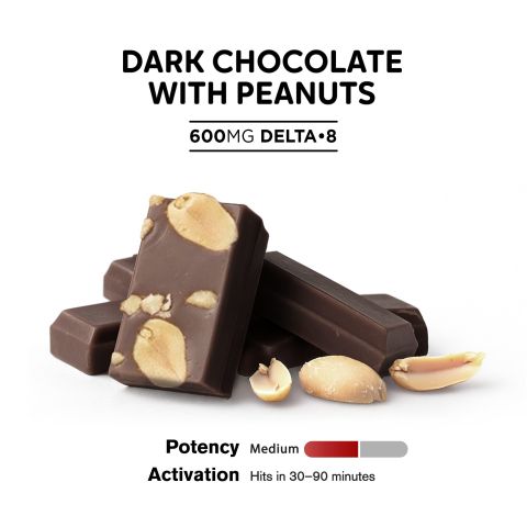 Delta 8 THC Dark Chocolate & Peanuts Bar - 600mg - Chill Plus - Thumbnail 4