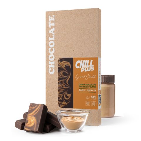 Delta 8 THC Dark Chocolate & Peanut Butter Bar - 600mg - Chill Plus - Thumbnail 2