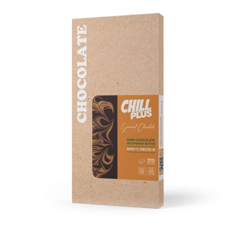 Delta 8 THC Dark Chocolate & Peanut Butter Bar - 600mg - Chill Plus - Thumbnail 3