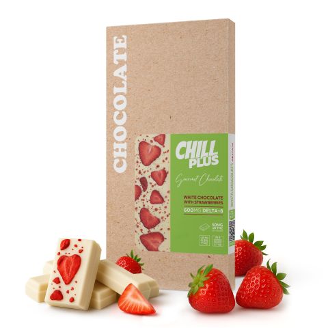 Delta 8 THC White Chocolate & Strawberries Bar - 600mg - Chill Plus - Thumbnail 2