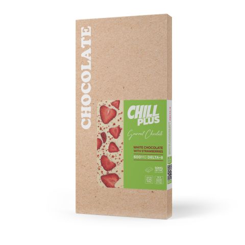 Delta 8 THC White Chocolate & Strawberries Bar - 600mg - Chill Plus - Thumbnail 3
