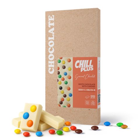 Delta 8 THC White Chocolate & Candies Bar - 600mg - Chill Plus - Thumbnail 2