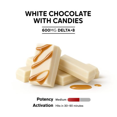 Delta 8 THC White Chocolate & Caramel Bar - 600mg - Chill Plus - Thumbnail 4