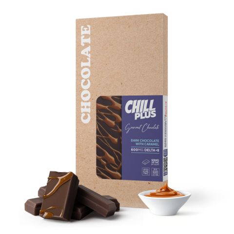 D8 & D9 THC Dark Chocolate & Caramel Bar - 600mg - Chill Plus - Thumbnail 2