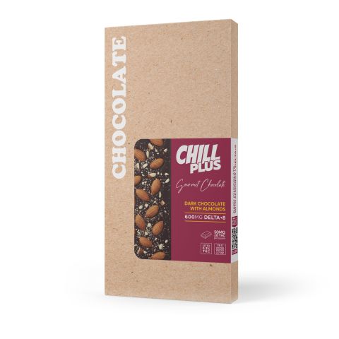 Delta 8 THC Dark Chocolate & Almond Bar - 600mg - Chill Plus - Thumbnail 3